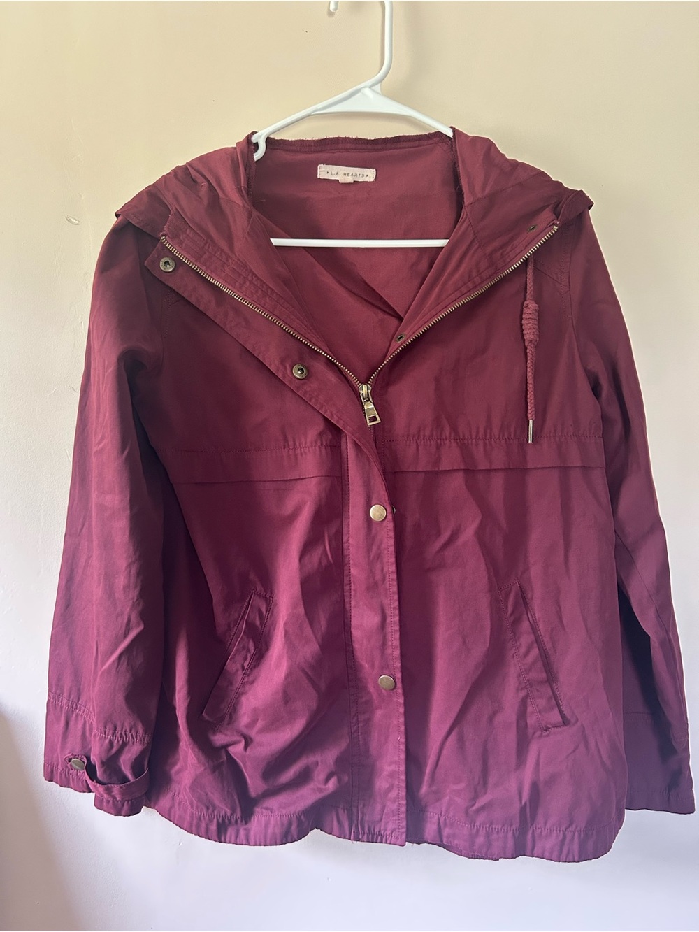 Women's Hooded Burgundy Jacket